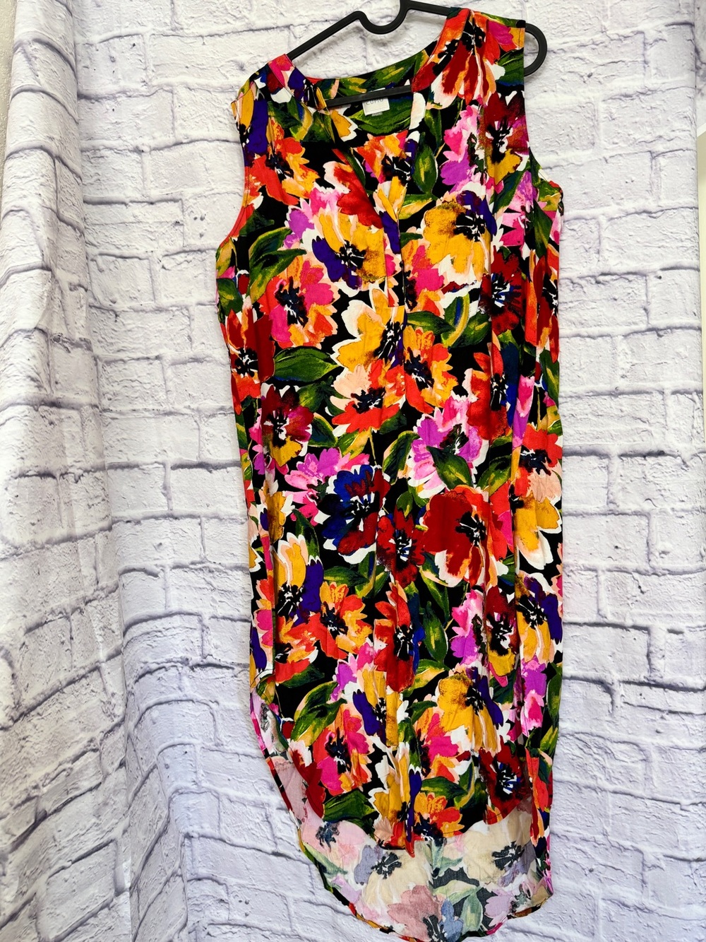 Cupio Multicolor Floral High-Low womens dress size L